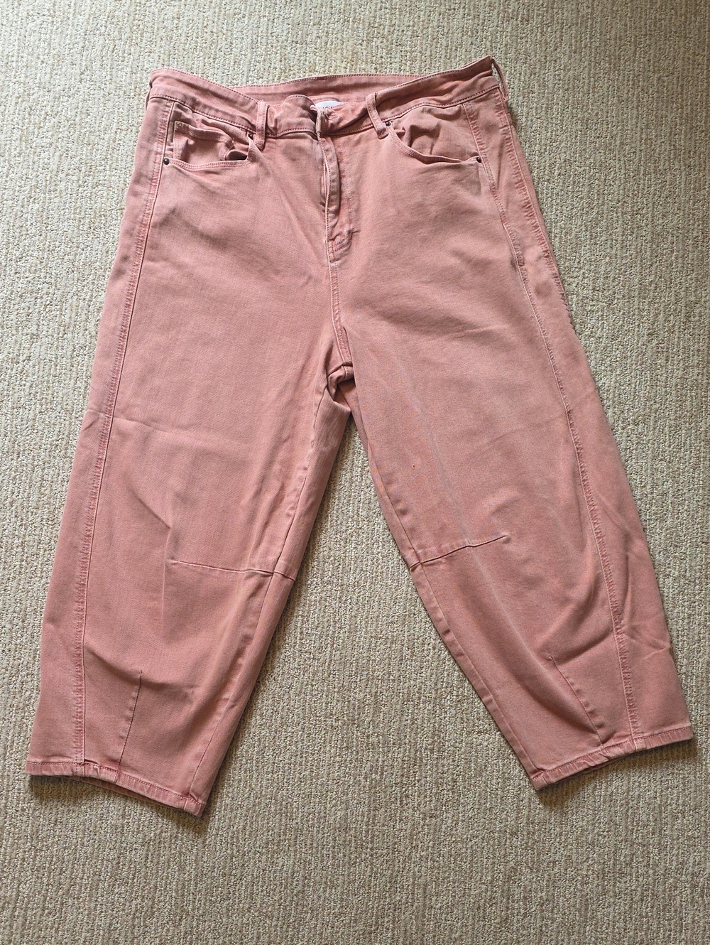 And Now This -High-Rise Cropped Jeans in Dusty Rose-Size 14W